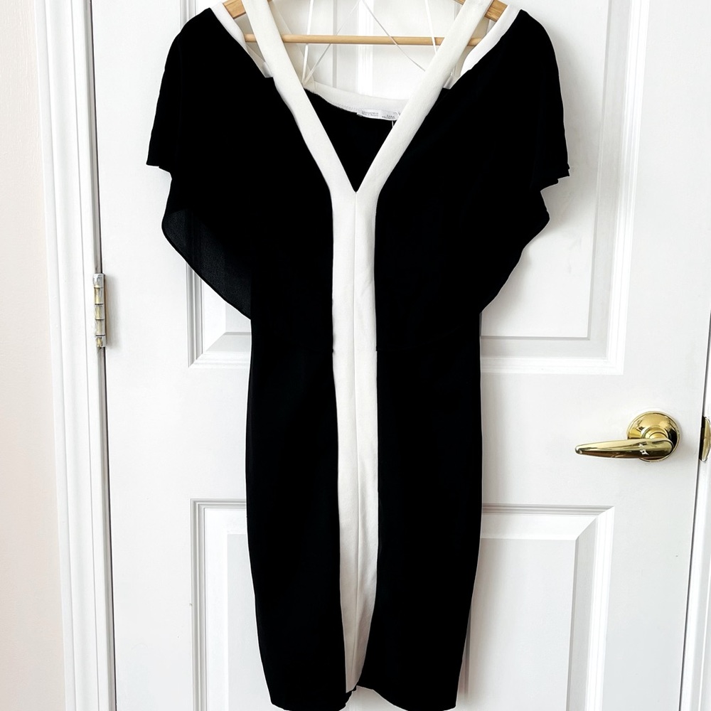Zara cold shoulder colorblock dress